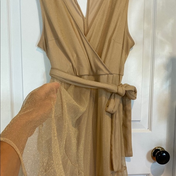 Torrid Gold Embellished Tiered Mini Dress - Picture 2 of 13